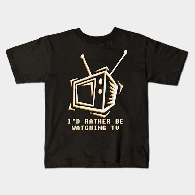 Watching TV Kids T-Shirt by nidesign